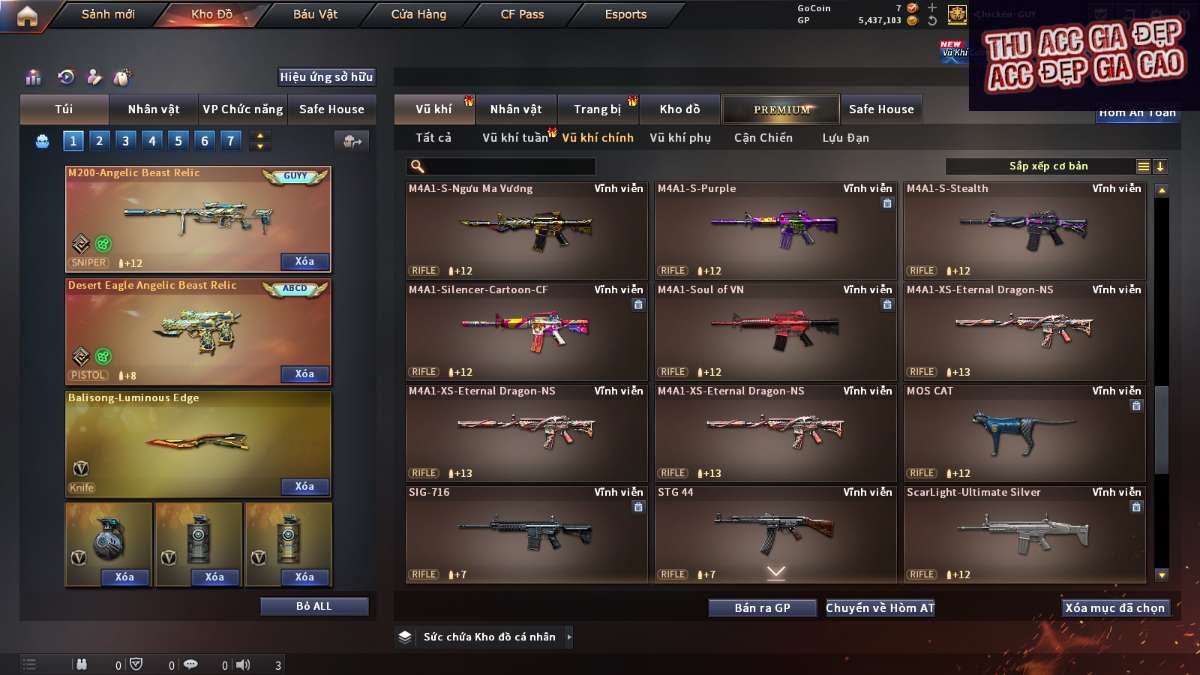 shop acc cf uy tin gia re